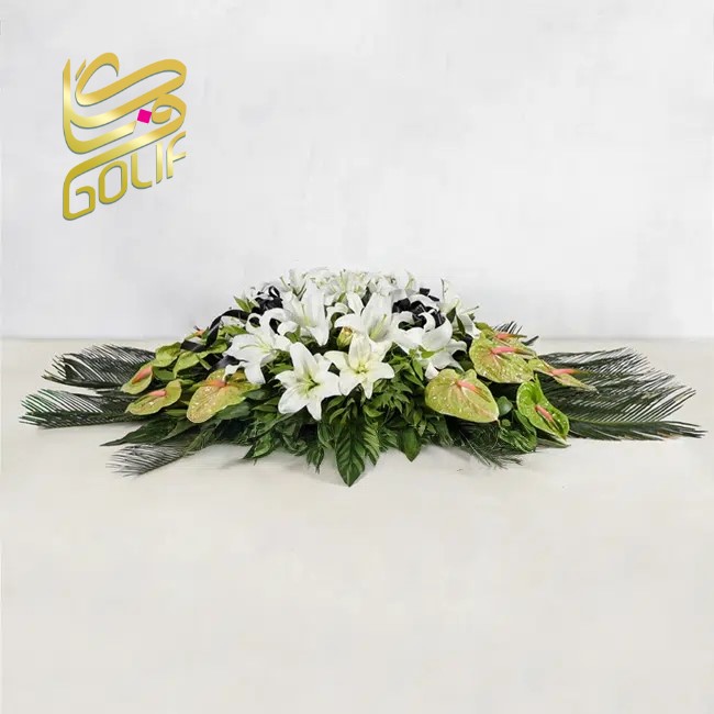 باکس گل تسلیت ترحیم ختم بهشت زهرا ارسال به بهشت زهرا ارسال رایگان زیبا لاکچری ارسال فوری سریع گل فروشی آنلاین گل فروشی گلیف جعبه گل زیبا لاکچری آنترویم لیلیوم ارکیده